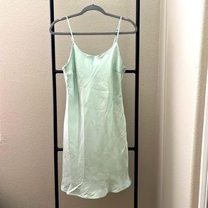 Silk mini dress adjustable straps tinker bell color silky